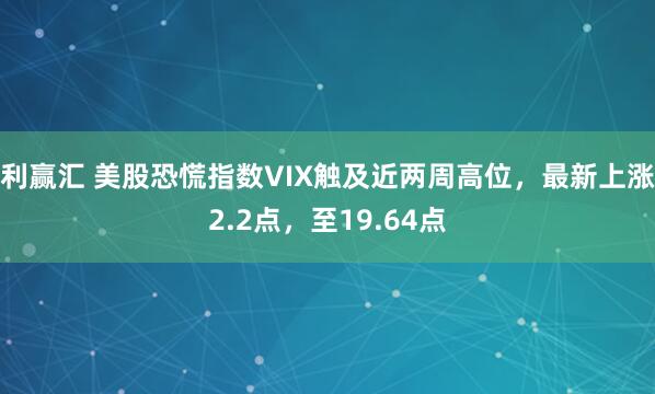利赢汇 美股恐慌指数VIX触及近两周高位，最新上涨2.2点，至19.64点