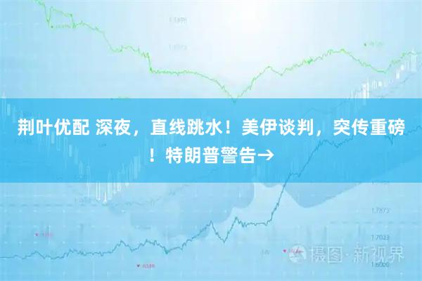 荆叶优配 深夜，直线跳水！美伊谈判，突传重磅！特朗普警告→