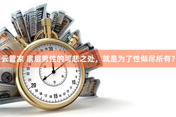 云管家 底层男性的可悲之处,就是为了性倾尽所有?